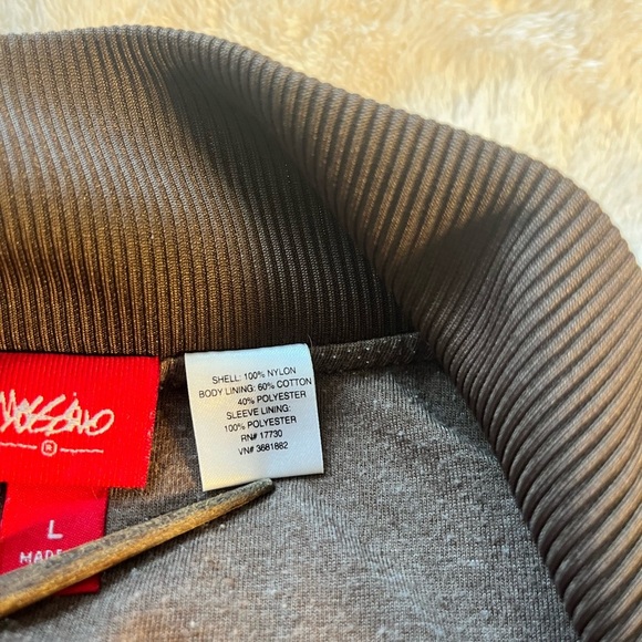 MOSSIMO Windbreaker Track Sports Jacket Y2K Men’s Size L Brown Striped Vintage - Picture 3 of 9